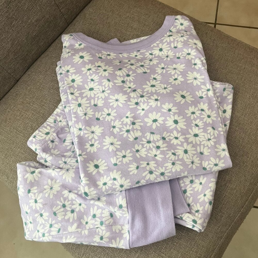 Lands' End Girls Size 16 Floral Cotton Pajama Set - Like New